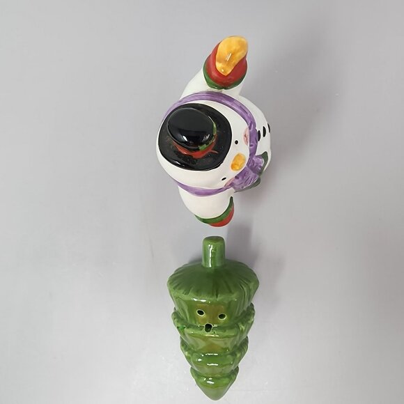 Vintage Enesco Snowman & Christmas Tree‎ Ceramic Salt & Pepper Shakers - Picture 5 of 10